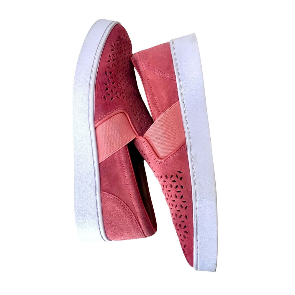 Vionic Beach Kani Coral Pink Suede Laser Cut Slip On Comfort Sneakers Womens 8 - Picture 4 of 8